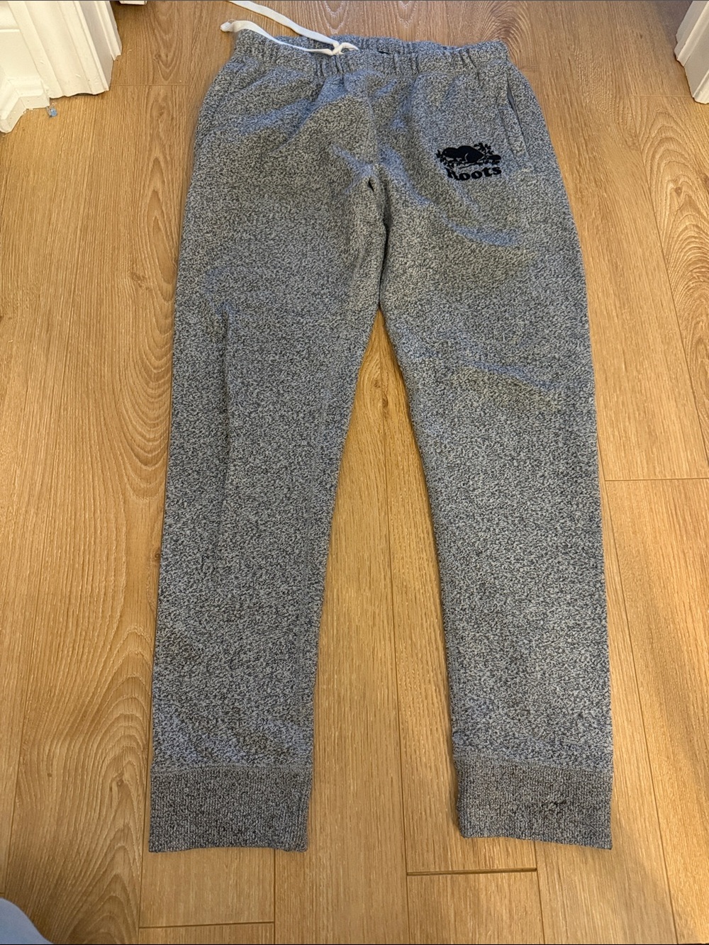 Roots Grey Marled Men's Jogger Sweatpants with Logo - small